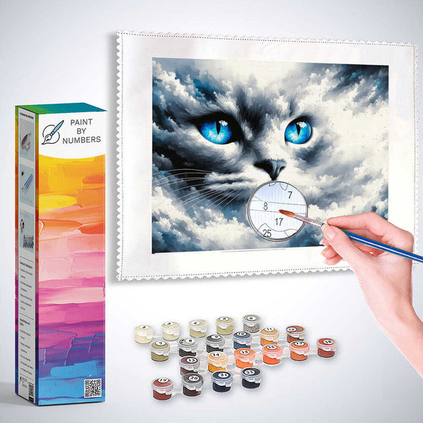 Paint by Numbers - Cat with blue eyes