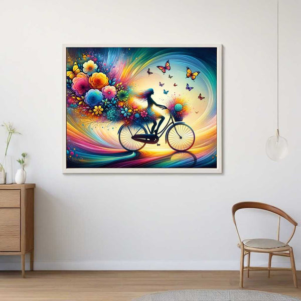 Woman on bicycle - Paint by Numbers