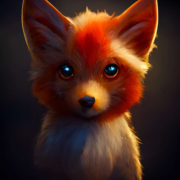 Diamond Painting - Fox Portrait featuring a glossy-eyed fox with vibrant fur. Perfect for paint by numbers enthusiasts.