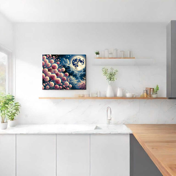 Paint by Numbers - Full moon and flowers