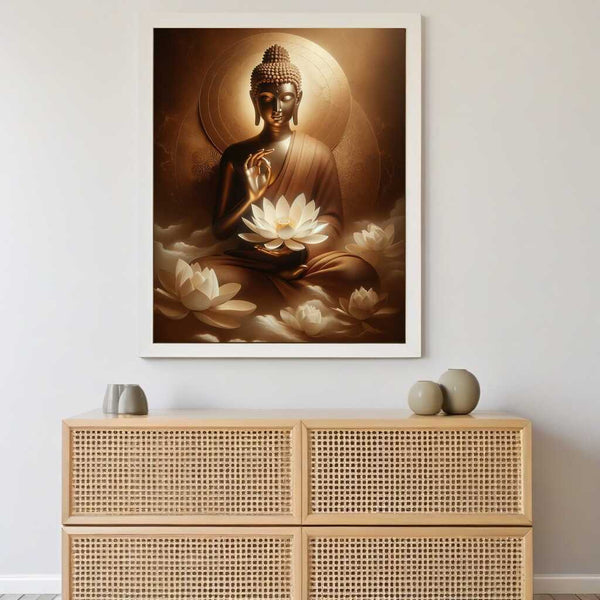 Paint by Numbers - Buddha with White Lotus Flower