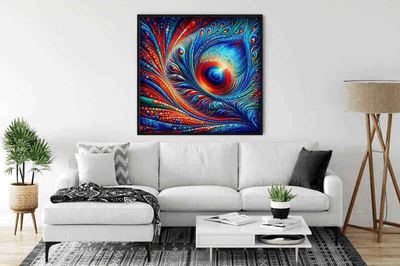 Paint by Numbers - Mosaic Peacock Eyes