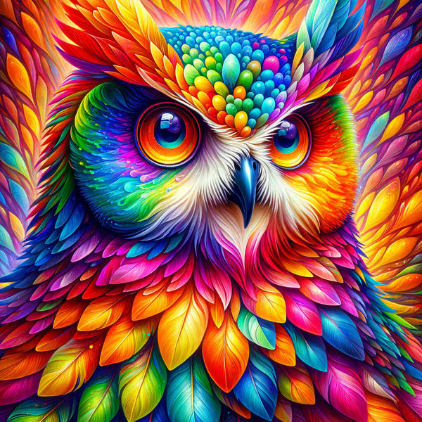Rainbow owl - Paint by Numbers
