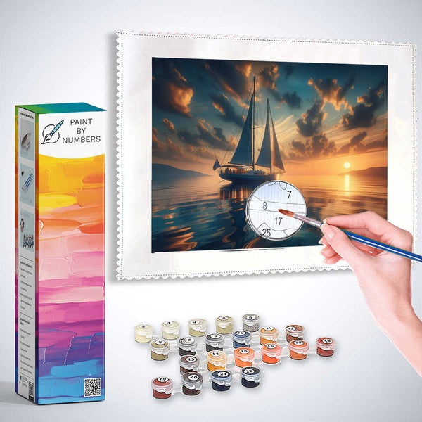 Paint by Numbers - Traveling sailboat