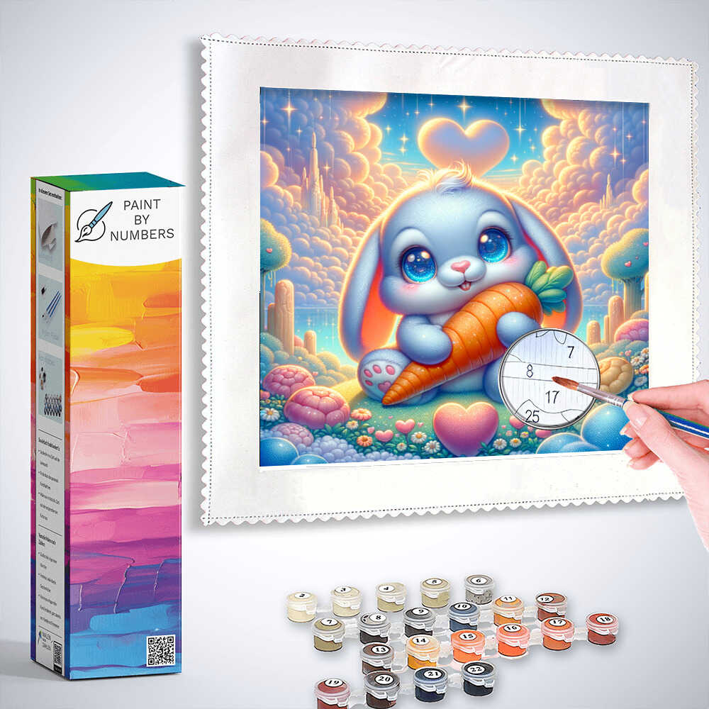 Bunny with carrot- Paint by Numbers