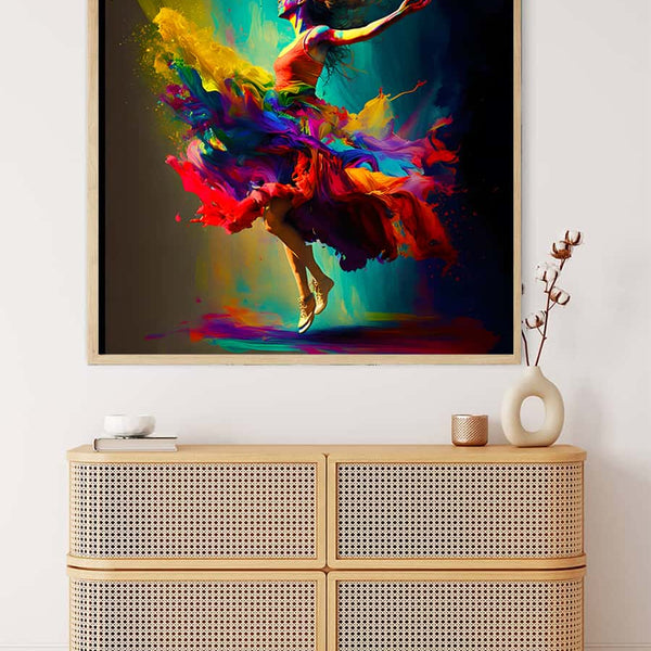AB Diamond Painting - Bunter Tanz mit Frau - gedruckt in Ultra-HD - AB Diamond, Ballerina, Menschen, Neu eingetroffen, Quadratisch