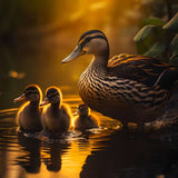 Malen nach Zahlen - Enten goldene Stunde - hochwertige Leinwand - 170523, Enten, Neu eingetroffen, See, Tiere, Vertikal