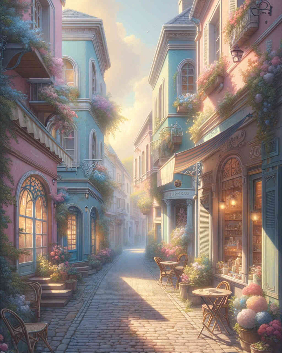 Paint by Numbers - Romantic Old Town Street