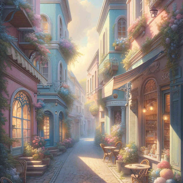 Paint by Numbers - Romantic Old Town Street