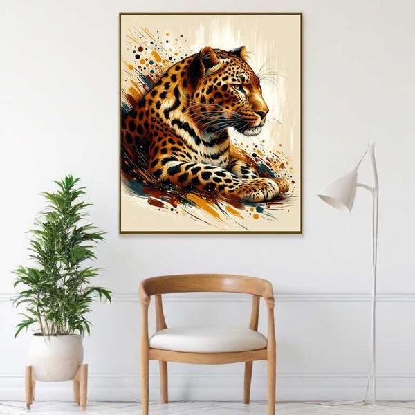 Leopard preening - Paint by Numbers