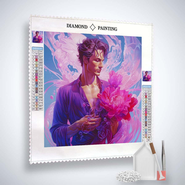 Diamond Painting Kit - Loverboy with Acrylic Diamonds, Canvas, Tweezers, and Application Pen for Sparkling Paint by Numbers Art