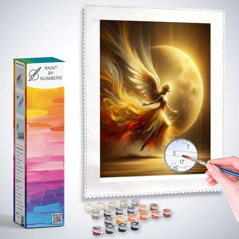 Paint by Numbers - Yellow moon angel