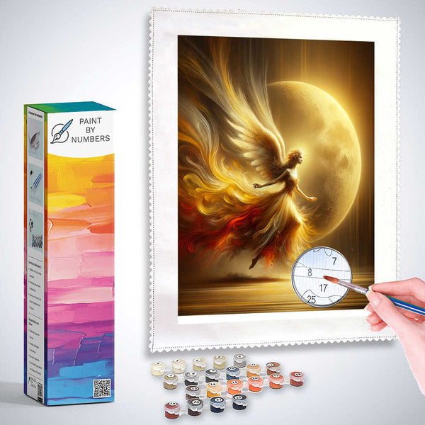 Paint by Numbers - Yellow moon angel