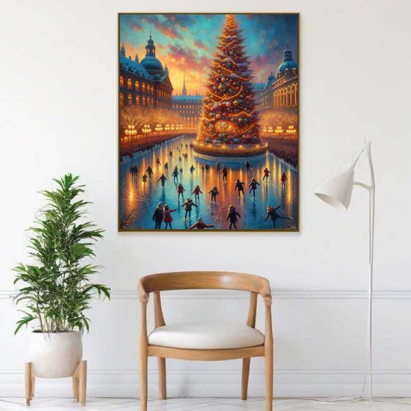 Christmas tree, skating rink - Paint by Numbers