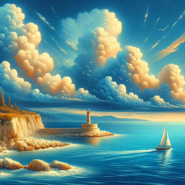 Sailboat off the coast - Paint by Numbers