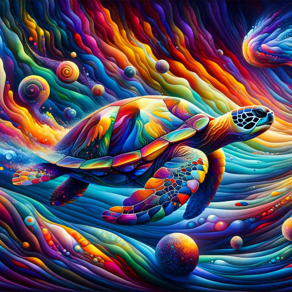 Paint by Numbers - Turtle, colorful and abstract