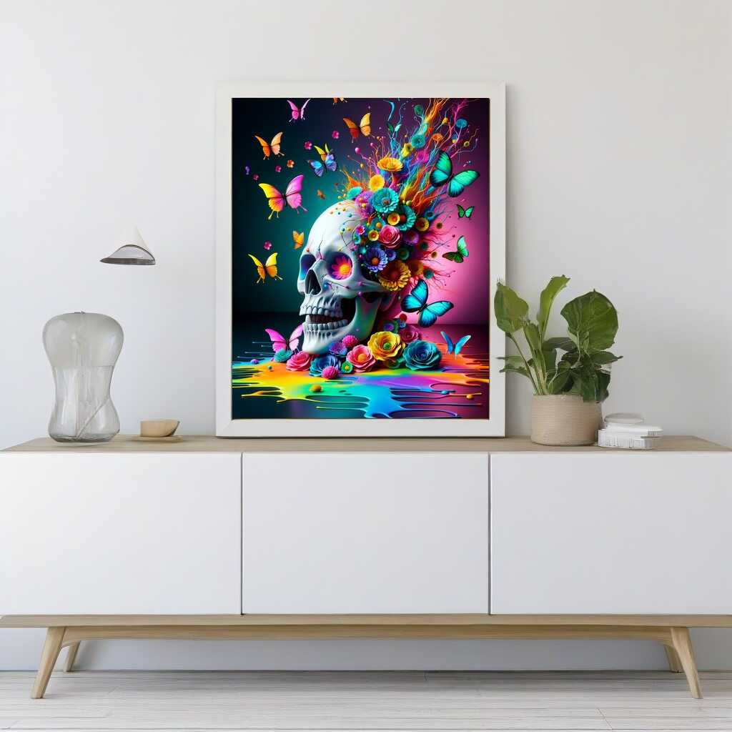 Paint by Numbers - Butterflies with skull