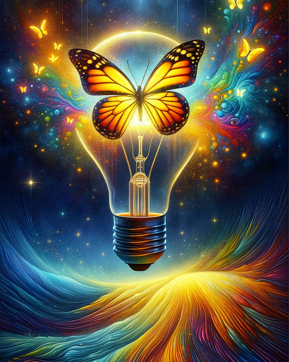 Paint by Numbers - Butterfly in light bulb