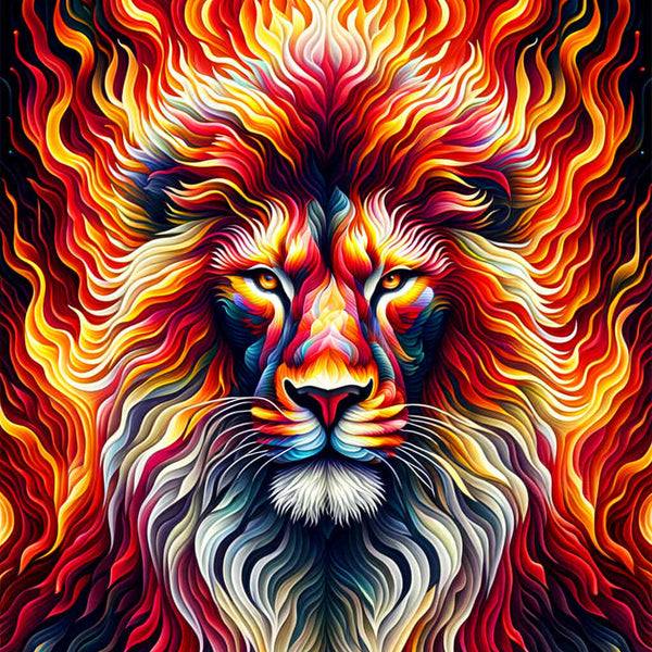 glow in the dark lion - Paint by Numbers