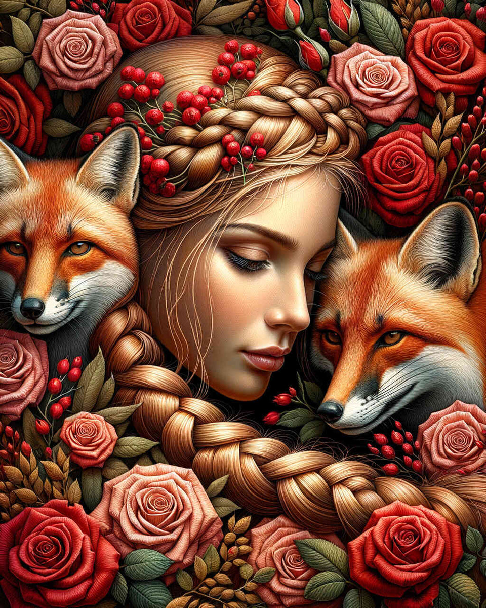 Paint by Numbers - Woman with Fox Pigtail