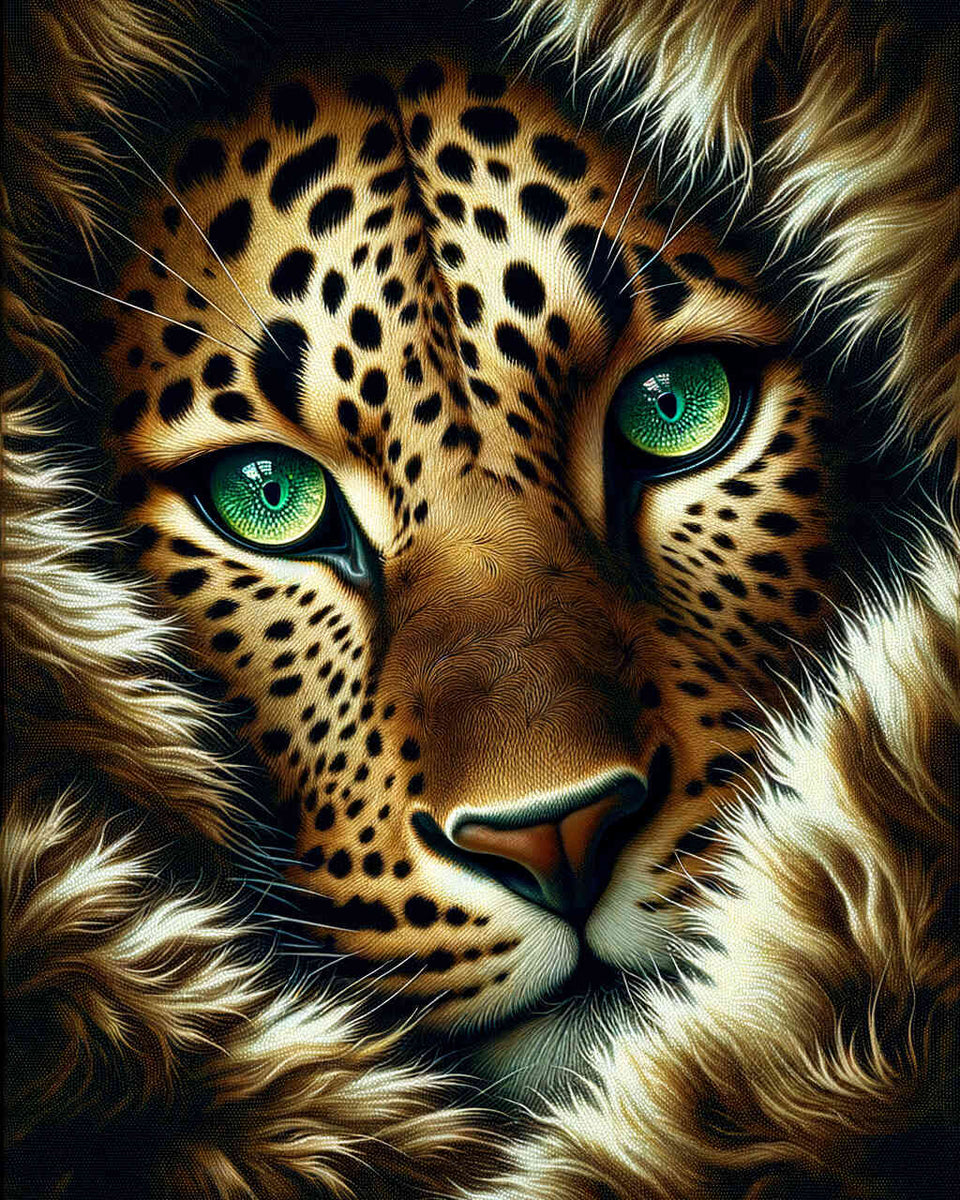 Paint by Numbers - Leopard Grune Eyes