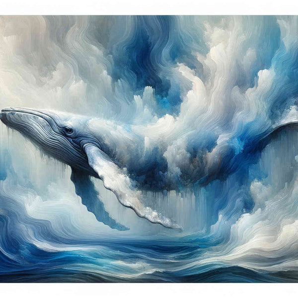 Whale in the sea, abstract