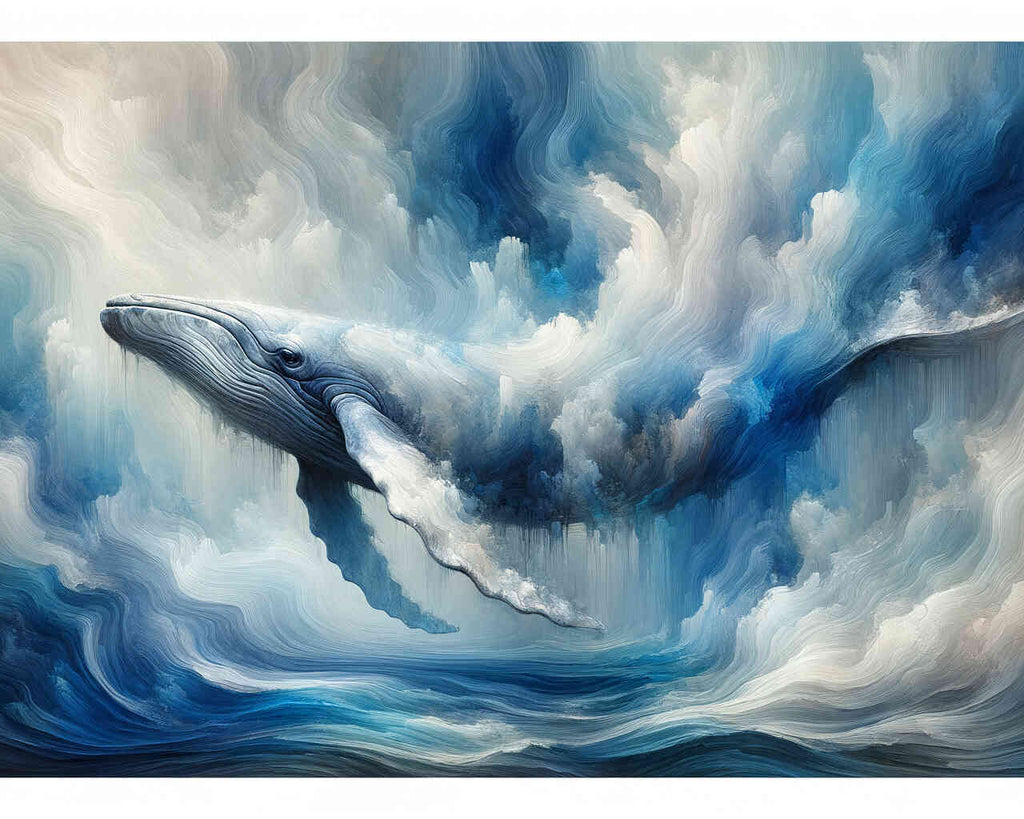 Whale in the sea, abstract