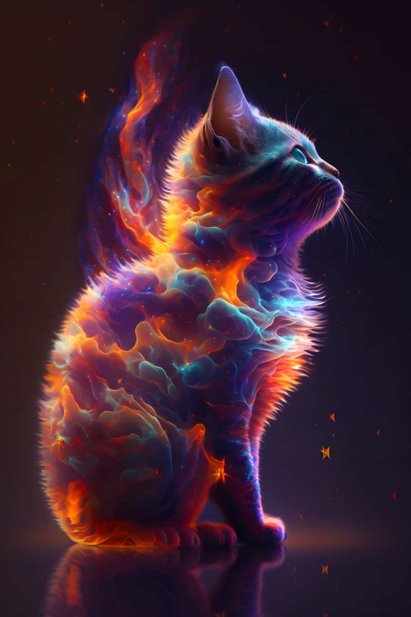 AB Diamond Painting - Rainbow Cat Paint by Numbers Kit - Colorful Cat with Sparkling Art.