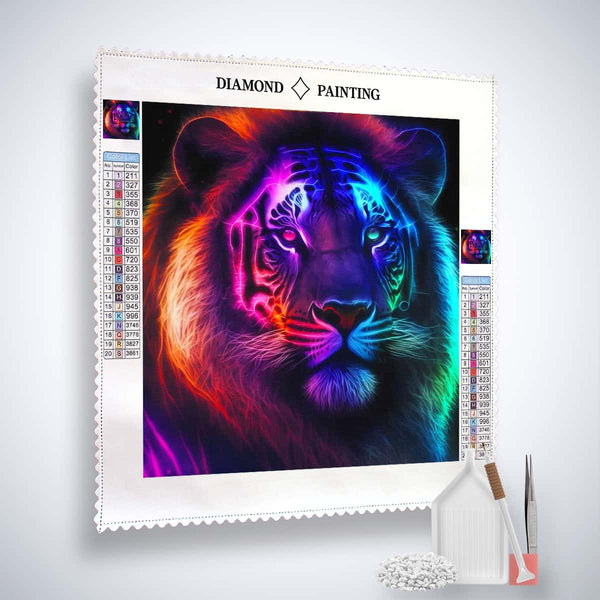 Diamond Painting Kit - Lion Evil Eye with Enhanced Acrylic Diamonds and Professional Tools for Paint by Numbers Art
