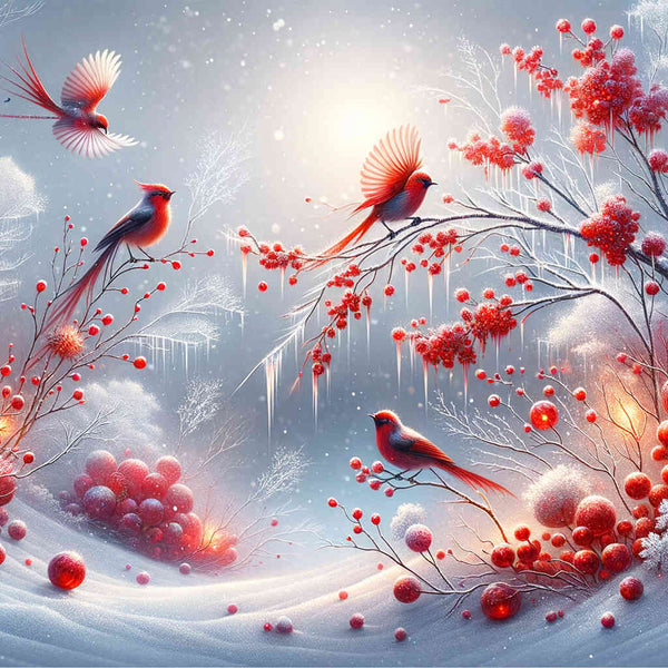 Birds in winter - Paint by Numbers