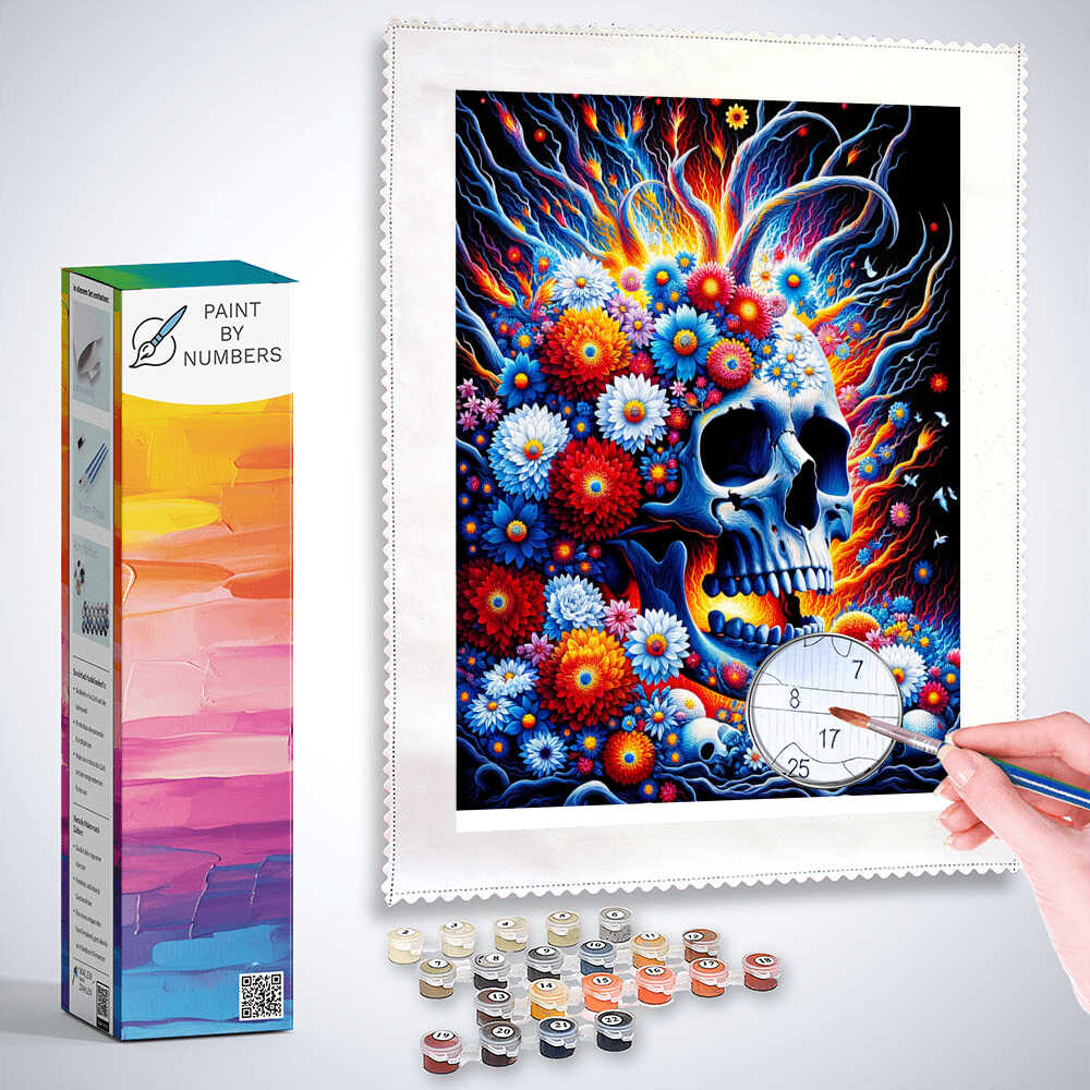 Paint by Numbers - Dead Head with Flowers