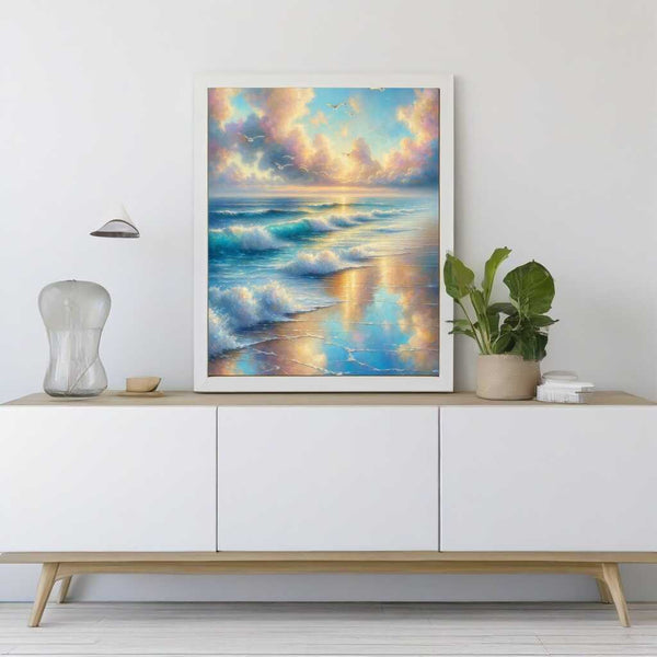 Beach, sea with seagulls - Paint by Numbers