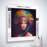 Diamond Painting - Frau mit Kopfschmuck - gedruckt in Ultra-HD - Menschen, Neu eingetroffen, Quadratisch