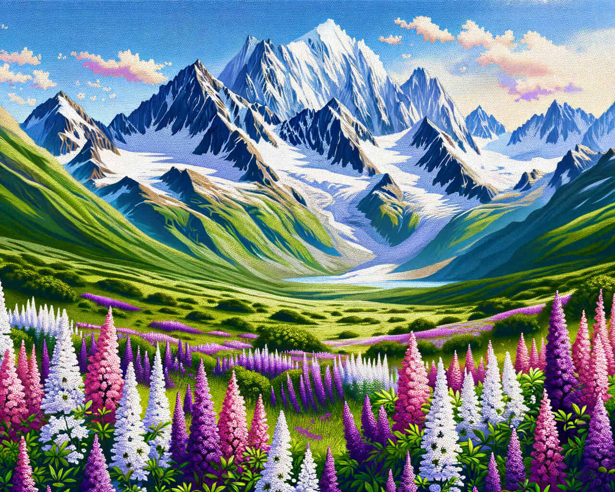 Paint by Numbers - Snow Covered Mountains
