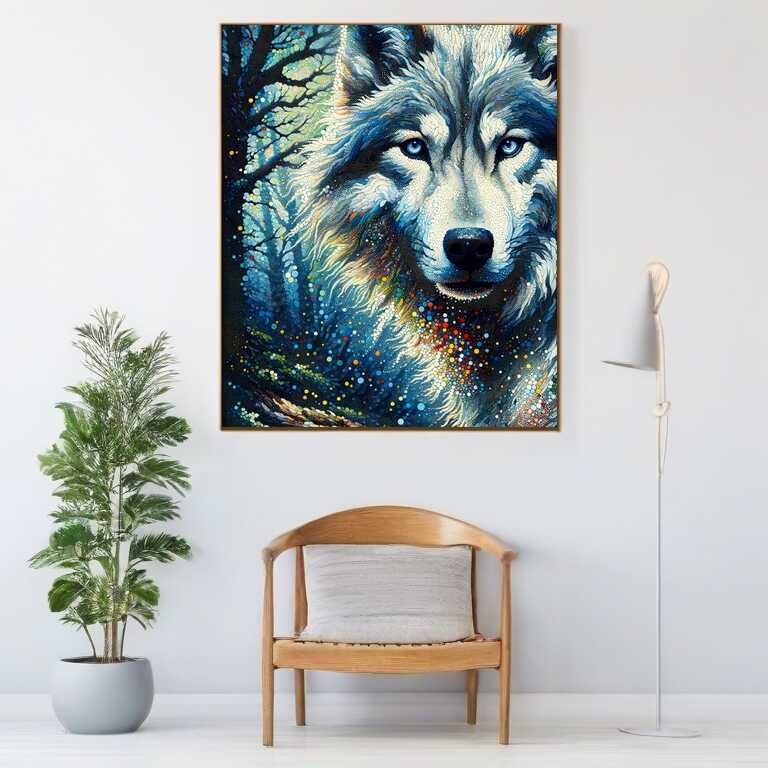 Paint by Numbers - Color impression impressive wolf