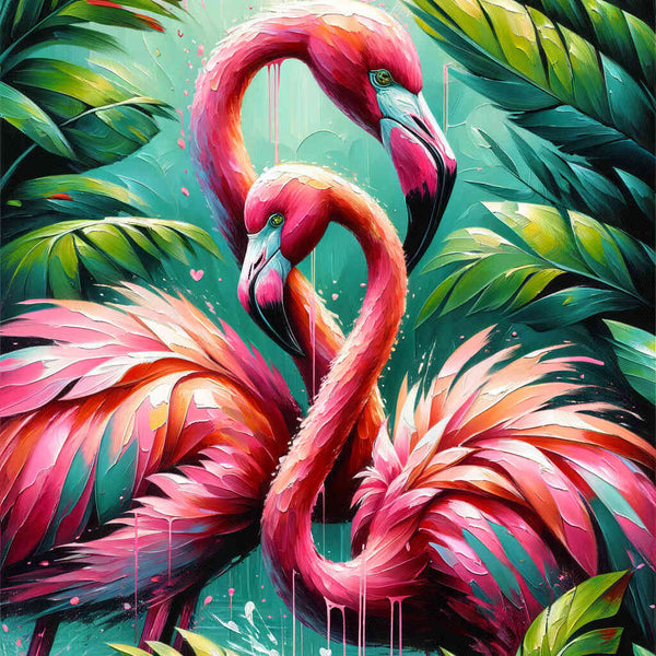 Flamingo, mother with child - Paint by Numbers