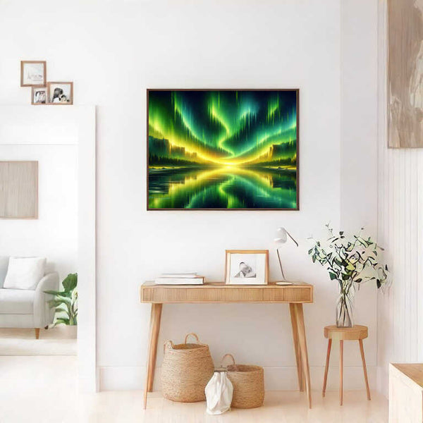 Paint by Numbers - Northern lights in green