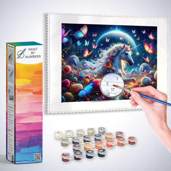 Paint by Numbers - Unicorns and butterflies