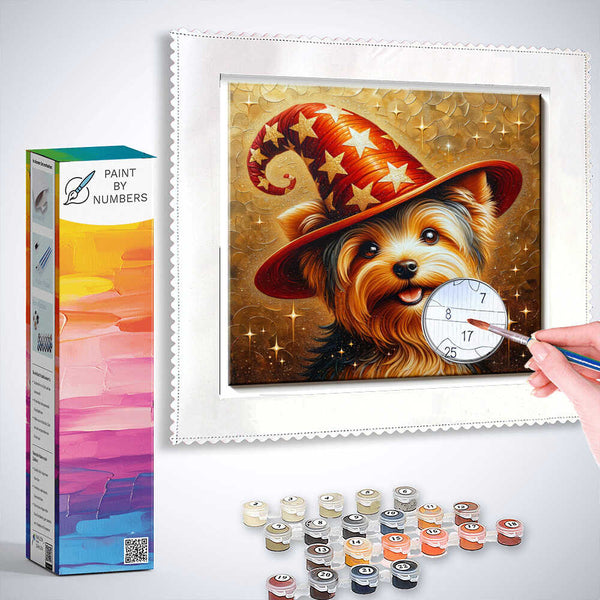 Paint by Numbers - Yorkshire Terrier with hat