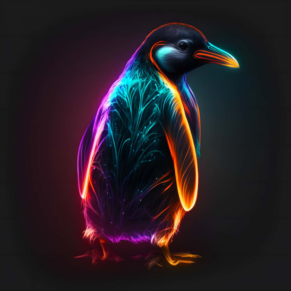 Neon Penguin Diamond Painting Kit - Art that Sparkles, Paint by Numbers - Vibrant Penguin Design on Professional Canvas with Acrylic Diamonds