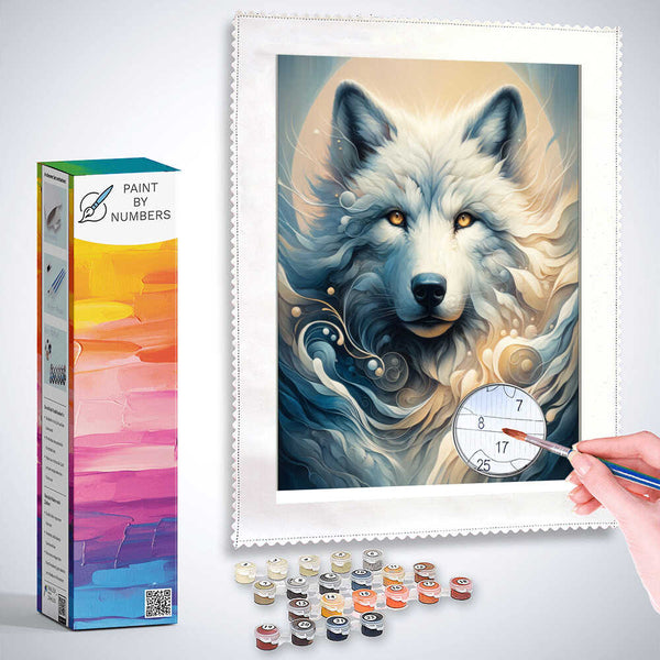 Paint by Numbers - White Wolf Portrait