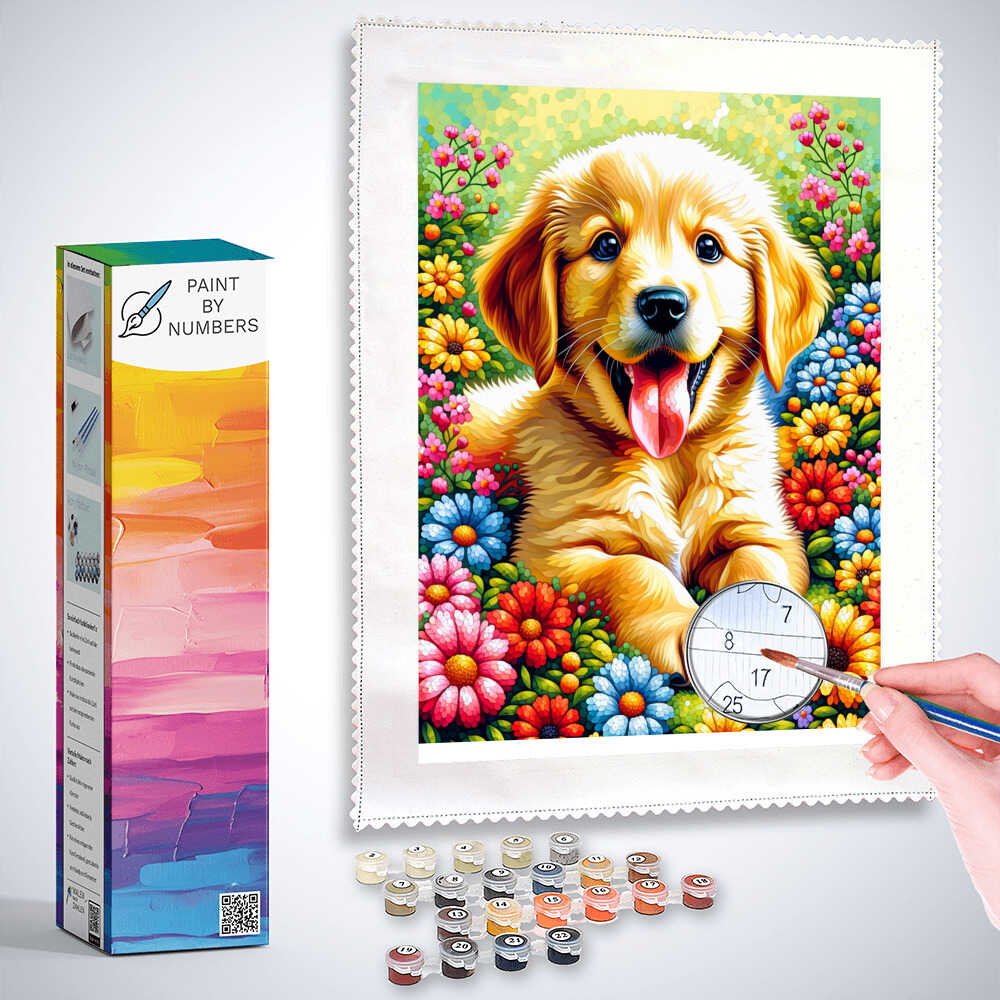 Paint by Numbers - Puppy Goldenretriver