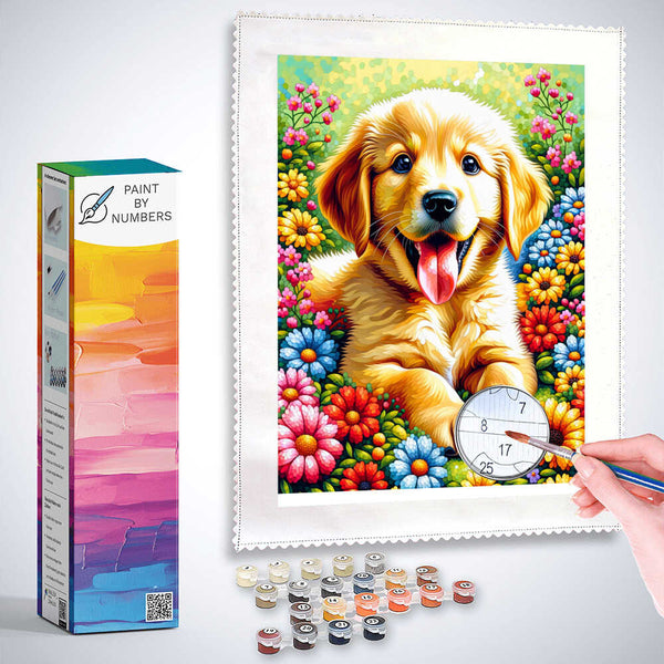 Paint by Numbers - Puppy Goldenretriver