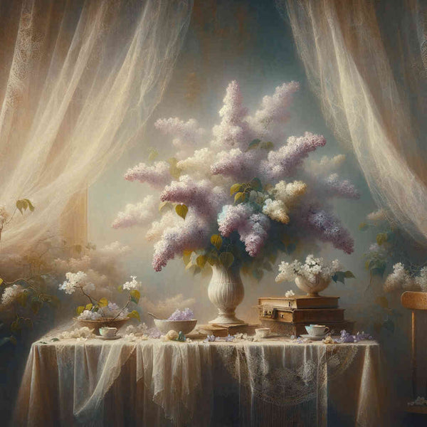 Paint by Numbers - Lilac bouquet, curtain