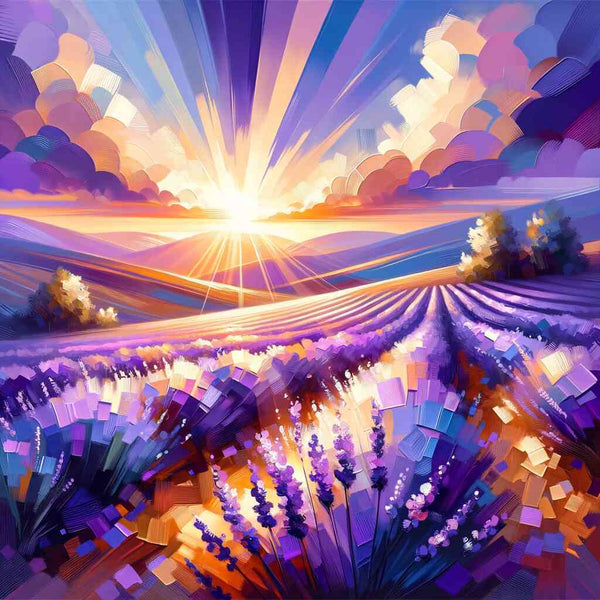 Paint by Numbers - Lavender Field with Sunbeams