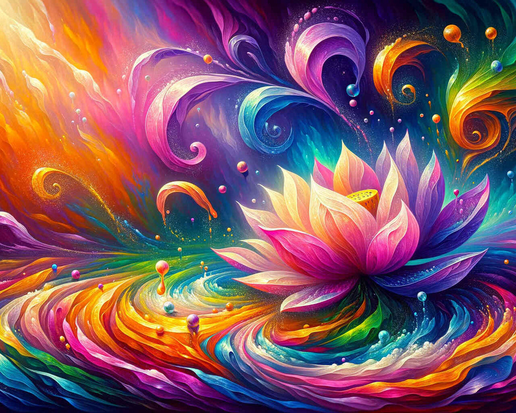 Paint by Numbers - Abstract Lotus Flowers