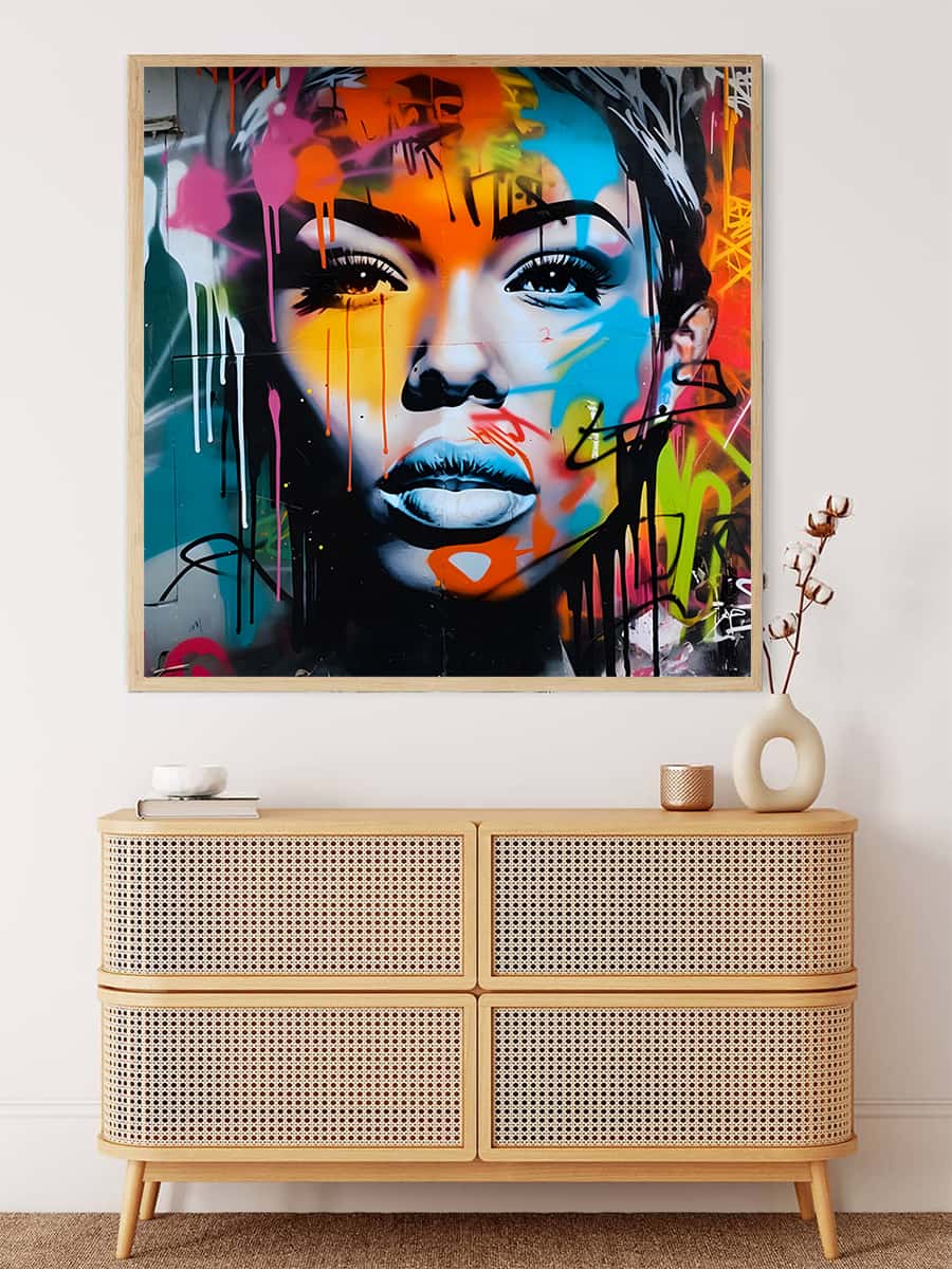 AB Diamond Painting - Frau Sprayart - gedruckt in Ultra-HD - AB Diamond, Grafitti, Menschen, Neu eingetroffen, Quadratisch
