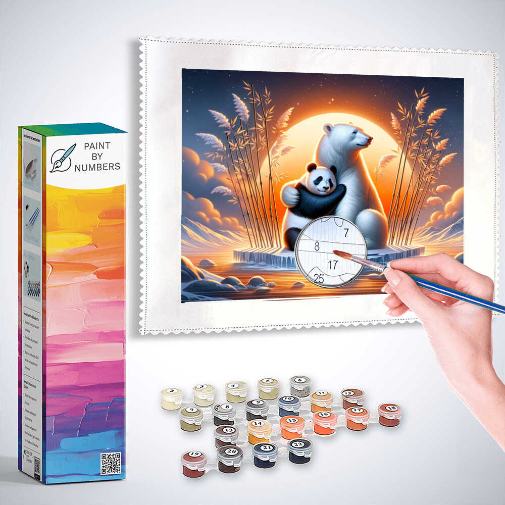 Paint by Numbers - Friends, panda and polar bear