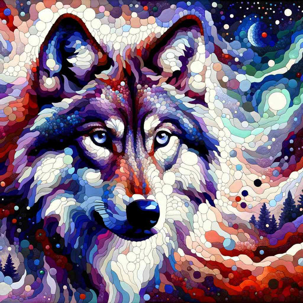 Wolf looks sideways - Paint by Numbers