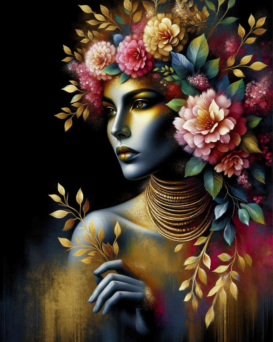 Paint by Numbers - Woman with flower decoration
